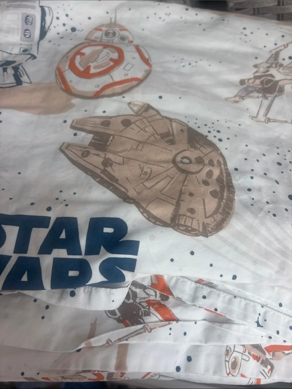 Star Wars Droid Organic Cotton Sheet Set - White with Blue & Orange Droids